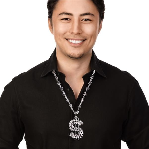 Silver Bead Dollar Sign Necklaces