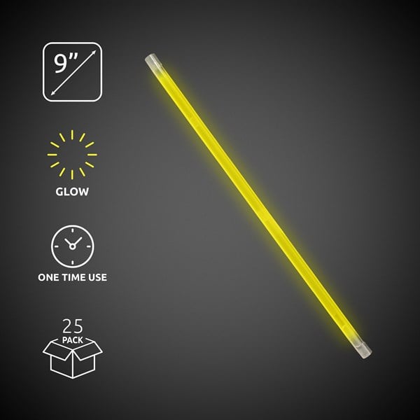 Yellow 9" Glow Straws