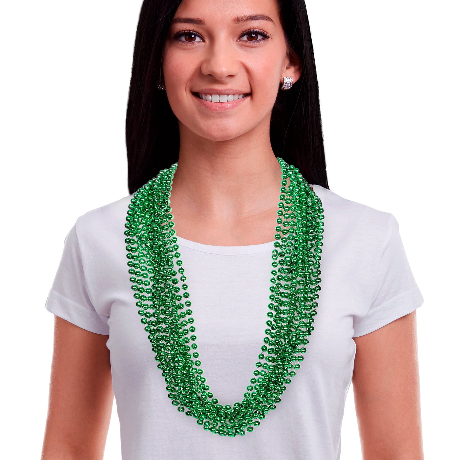 Green 7mm Bead 33" Necklaces