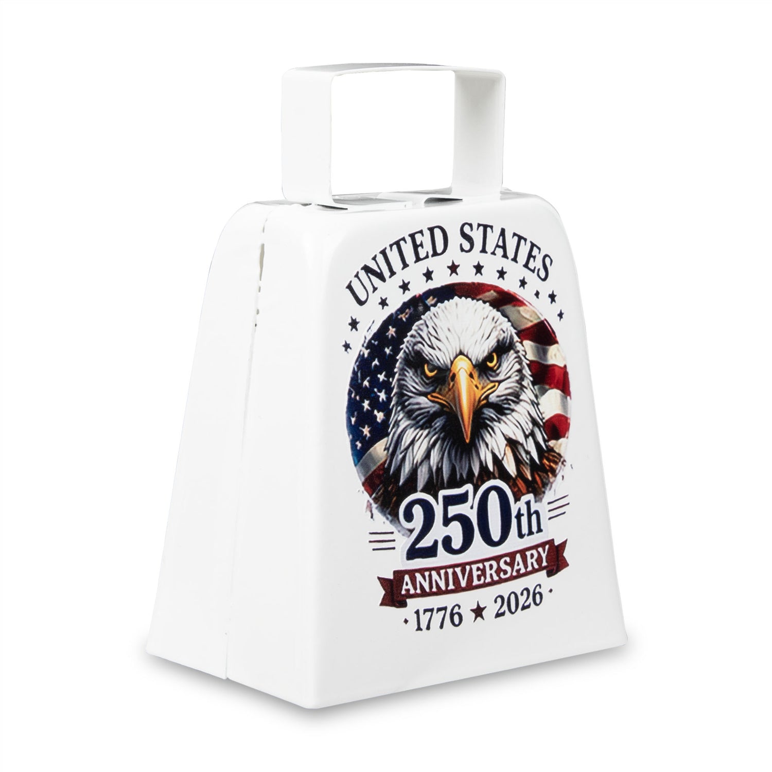 USA 250th Anniversary Large White Cowbell