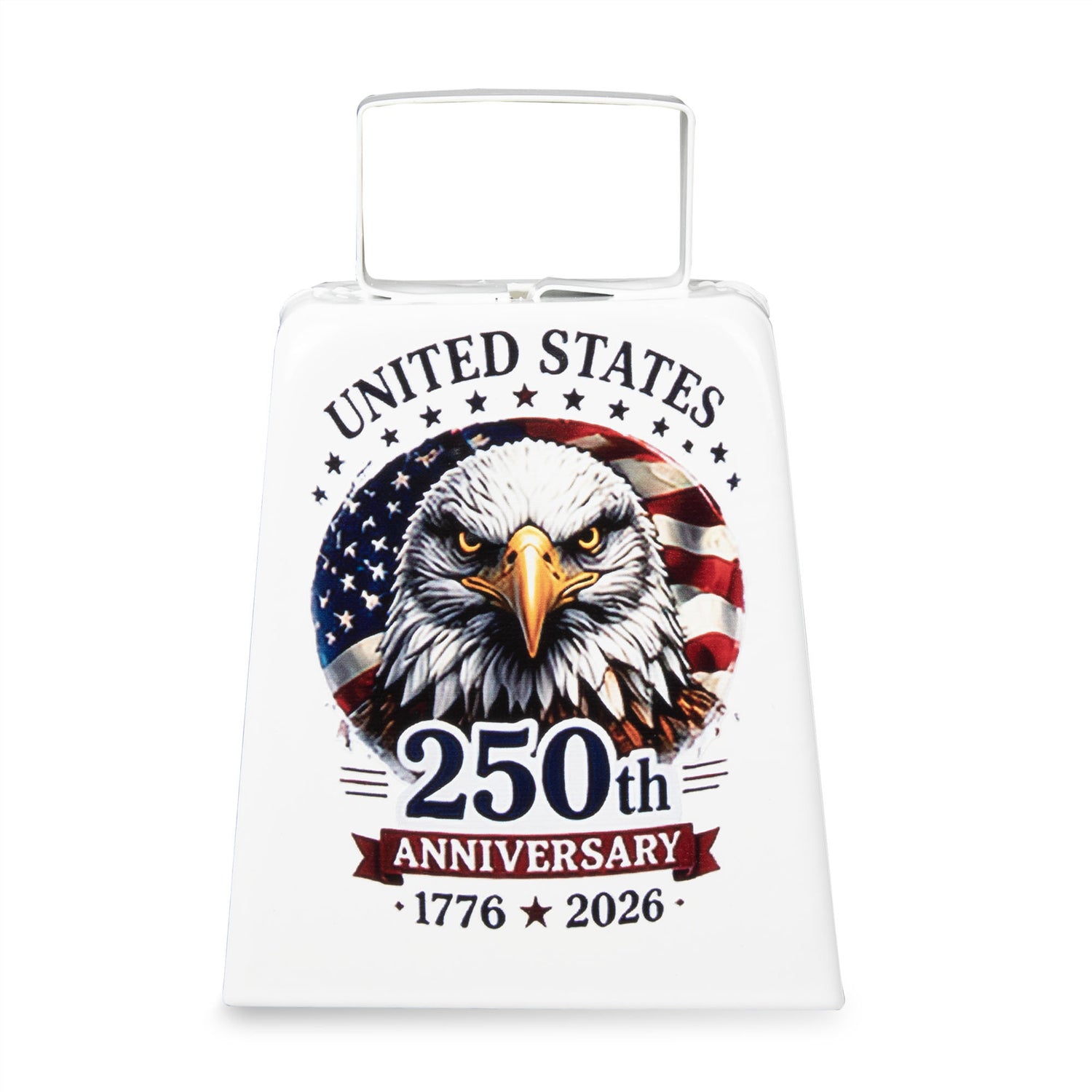 USA 250th Anniversary Large White Cowbell