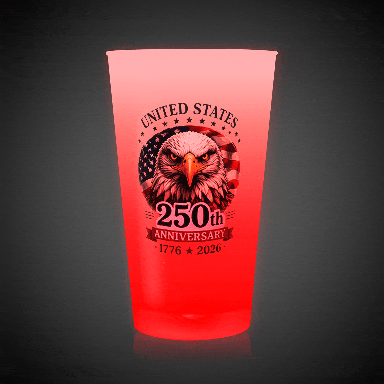 USA 250 Neon Pint Glass 16oz