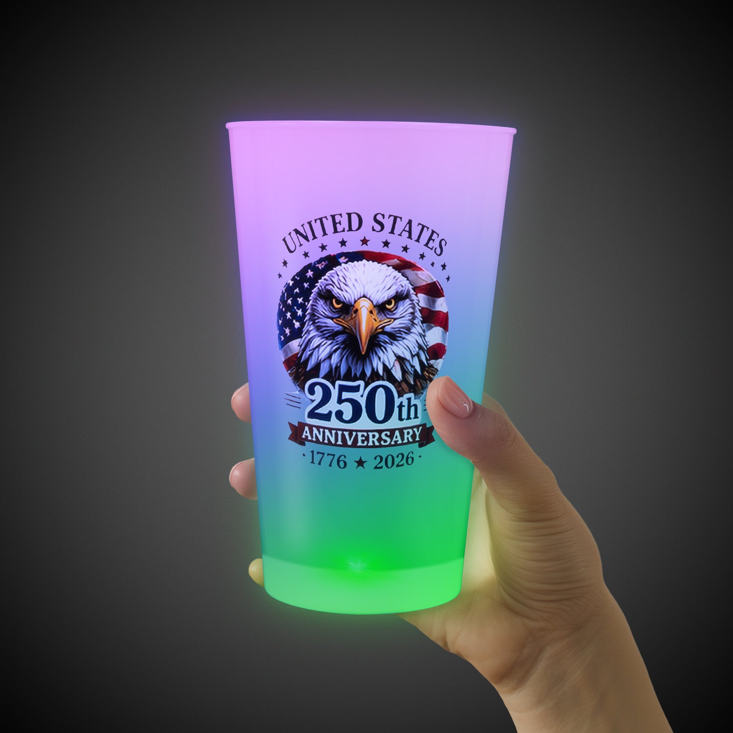 USA 250 Neon Pint Glass 16oz