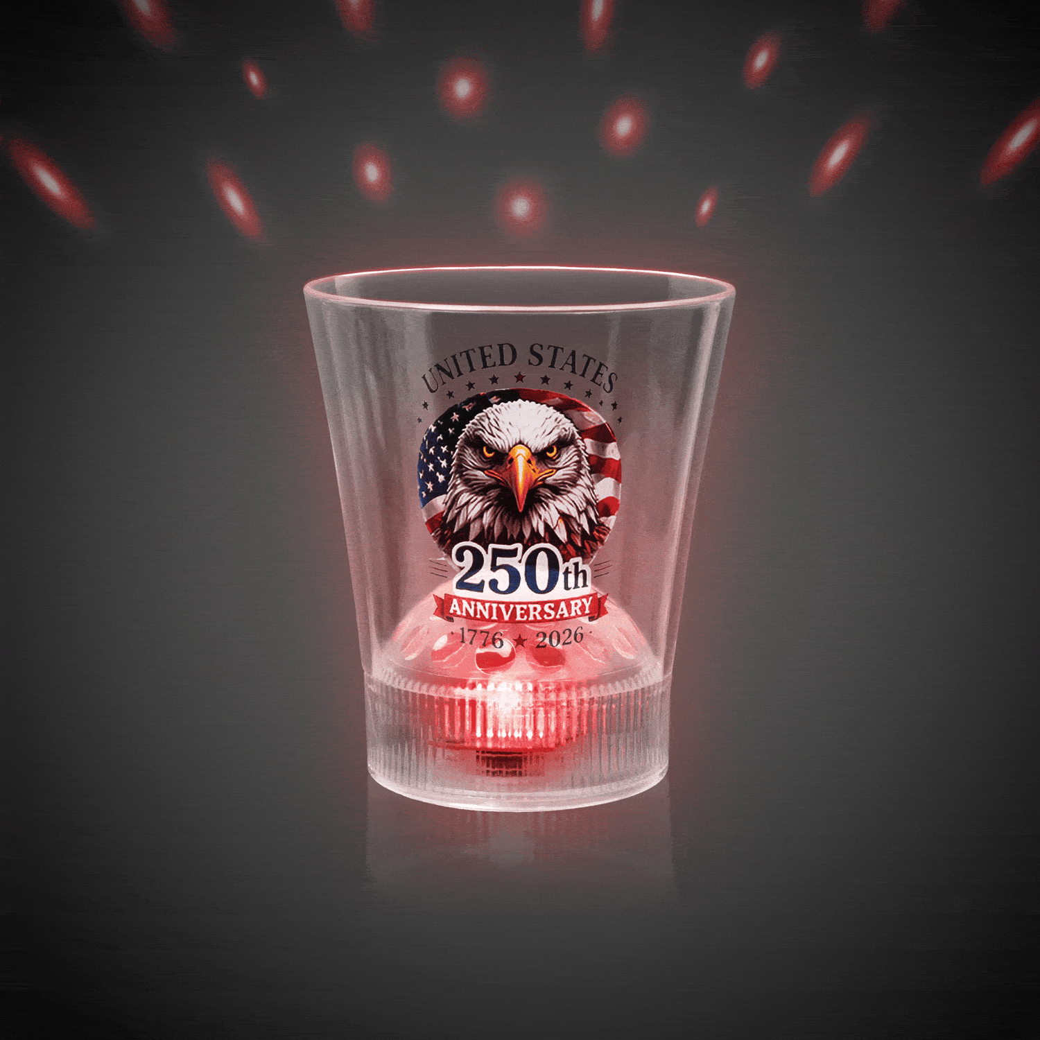 250th ANNIVERSARY- Multicolor Light Up Rocks Glass